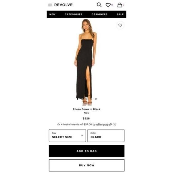 NWT NBD Eileen Gown L Black Sleeveless Front Slit Classic Formal REVOLVE - Picture 3 of 10